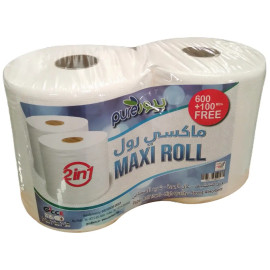 MAXI ROLL TISSUE, EMBOSSED, 1X2ROLL/PACK, 600MTRS, +100MTRS FREE, 17GSM, 2PLY, 20CMX22CM