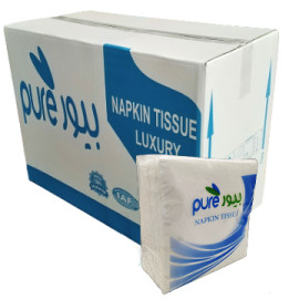 Napkin Plain Tissue, Flower Embossed, 1ply, 30x30cm, 40pkts 1/4 Fold