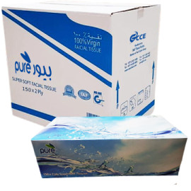PURE FACIAL TISSUE, 150SHEETS, 13X11.2X11.2CM