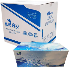 PURE FACIAL TISSUE, 200 SHEETS,13X11.2X11.2CM