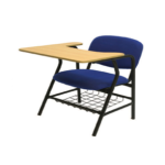 BLUE COLLEGE STUDY CHAIR WITH WRITING TABLE ON METAL FRAME