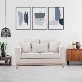 Classic Design Modish Touch Sofa (2-Seater, Design 1, Light Grey)