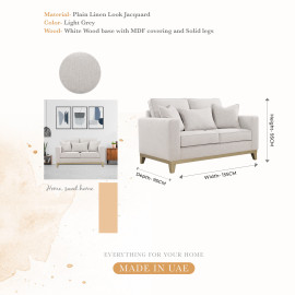 Classic Design Modish Touch Sofa (1 Seater, Design 1, Light Grey)