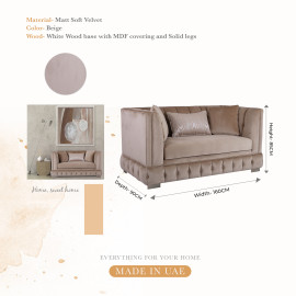Modern Style, Elegant and Durable Sofa (2-Seater, Design11, Beige)