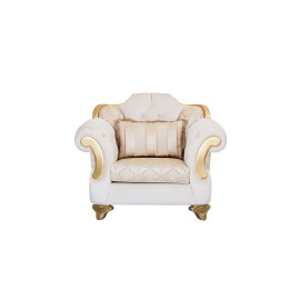 Modern Style, Elegant and Durable Sofa (1 Seater, Design16, Beige+Gold)