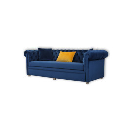 Classic Design Modish Touch Sofa (3-Seater, Design2, Navy Blue)