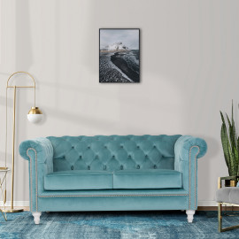 Modern Style, Elegant and Durable Sofa (2-Seater, Design4, Greenish Blue)