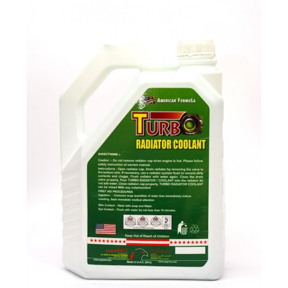 Turbo Radiator Coolant Green 1 Gallon ( 4 Pieces Per Carton )(S)