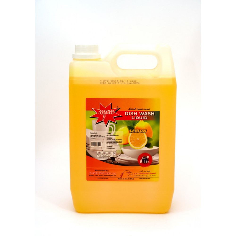 AQUA DISH WASH LIQUID LEMON 5 LTR X 4 pcs per box(S)