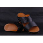 Leather Arabic Sandals Black .
