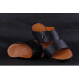 Leather Arabic Sandals Black .