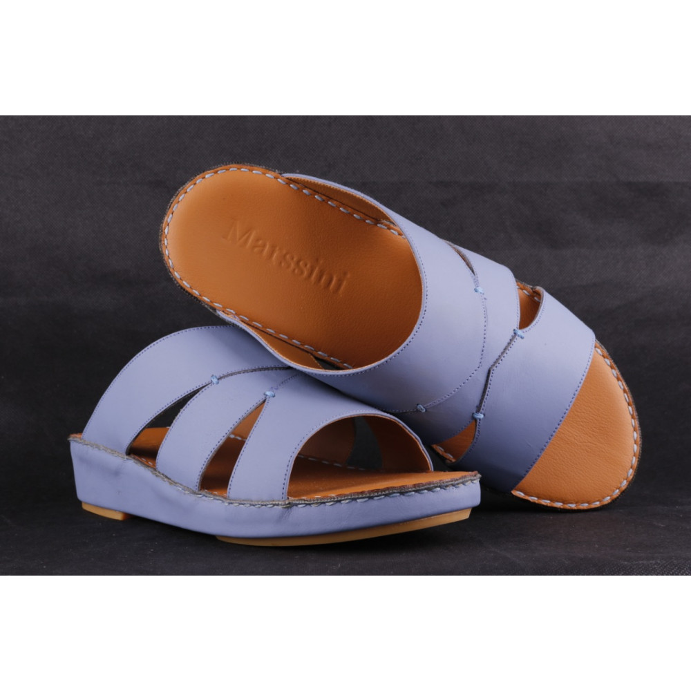 Leather Arabic Sandals Powder Blue
