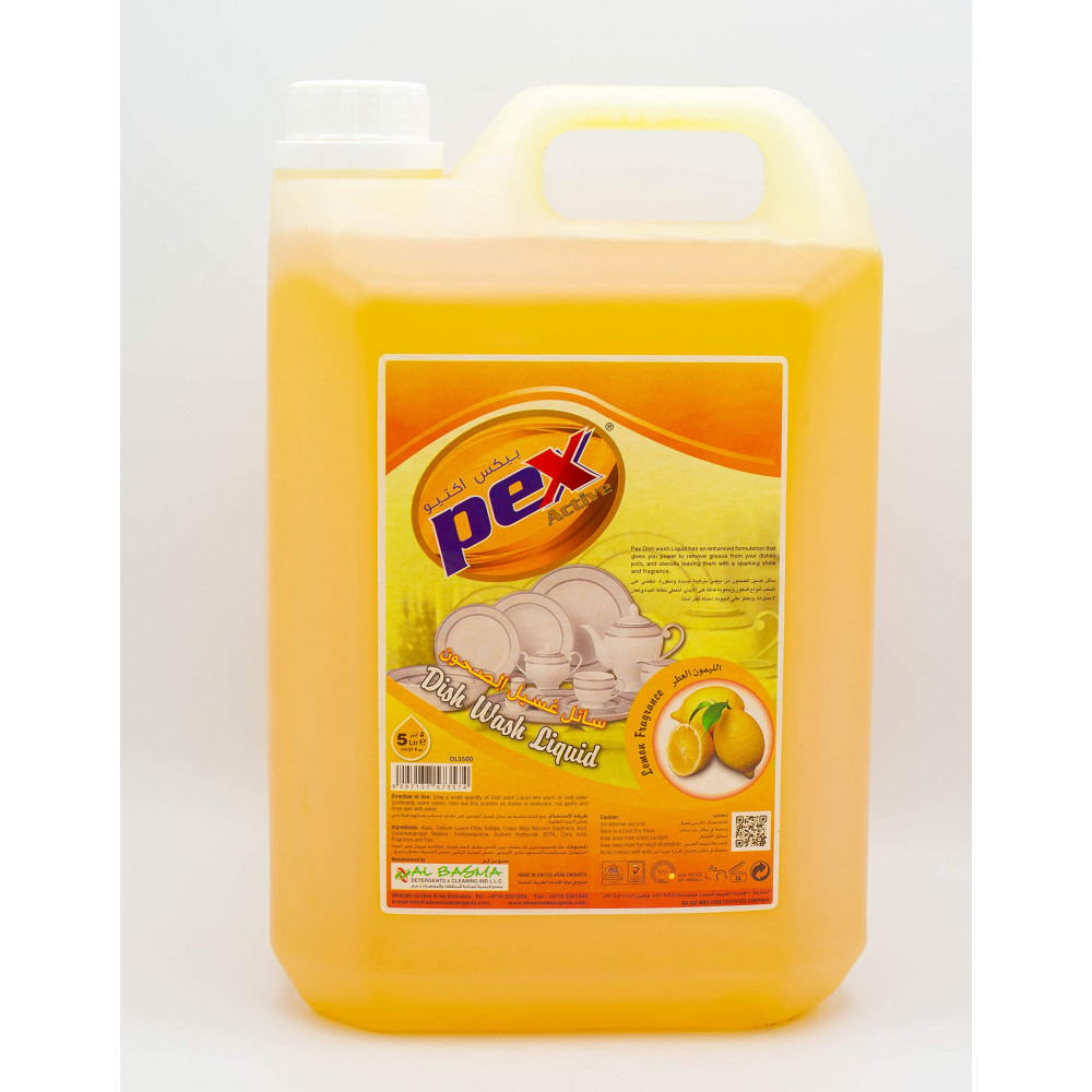 Pex Active Dish Wash Liquid Lemon 5 Liter ( 4 Pieces Per Carton )