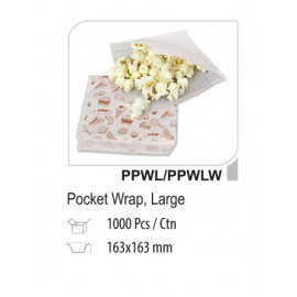 PRINTED PAPER POCKET WRAP 163X163 MM (1000 PIECES PER CARTON)