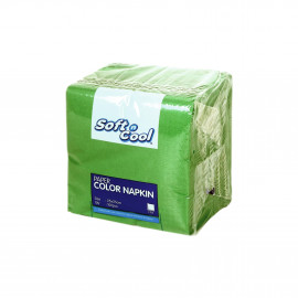 SOFT N COOL GREEN NAPKIN 25 X 25 CM 100 PIECES (24 PACKETS PER CARTON)