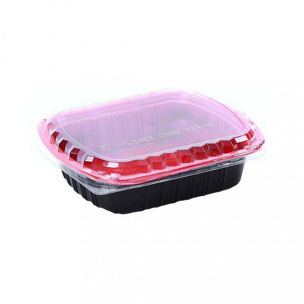 RED & BLACK BASE CONTAINER 800 ML WITH LIDS (300 PIECES PER CARTON)