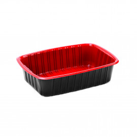 RED & BLACK BASE CONTAINER 1000 ML WITH LIDS (300 PIECES PER CARTON)