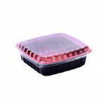 RED & BLACK BASE CONTAINER 650 ML WITH LIDS (300 PIECES PER CARTON)