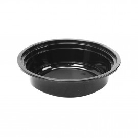 BLACK BASE ROUND CONTAINER 16 OZ BASE WITH LID (300 PIECES PER CARTON)