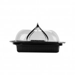 BLACK BASE PP CHICKEN CONTAINER WITH LIDS (80 PIECES PER CARTON)