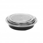 BLACK BASE ROUND CONTAINER 24 OZ BASE WITH LID  (300 PIECES PER CARTON)