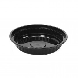 BLACK BASE ROUND CONTAINER 12 OZ BASE WITH LID (300 PIECES PER CARTON)