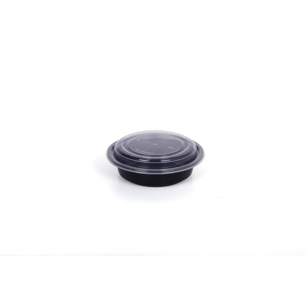 BLACK BASE ROUND CONTAINER 32 OZ BASE WITH LID (24 PACKETS PER CARTON)