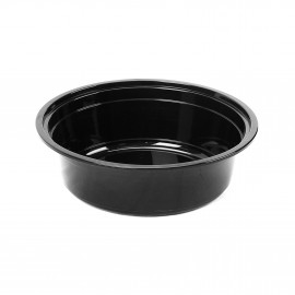 BLACK BASE ROUND CONTAINER 32 OZ BASE WITH LID (300 PIECES PER CARTON)