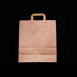 PAPER BAG BROWN FLAT HANDLE 26X10X36CM (250 PIECES PER CARTON)
