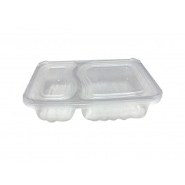 MICROWAVE CONTAINER 2 COMPARTMENT WITH LID (200 PIECES PER CARTON)