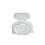 CLEAR OVAL CONTAINER 175 ML WITH HINGED LID (500 PIECES PER CARTON)