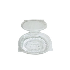 CLEAR OVAL CONTAINER 175 ML WITH HINGED LID (500 PIECES PER CARTON)