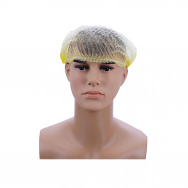 HOTPACK BOUFFANT CAP YELLOW COLOR 100 PIECES (10 PACKETS PER CARTON)