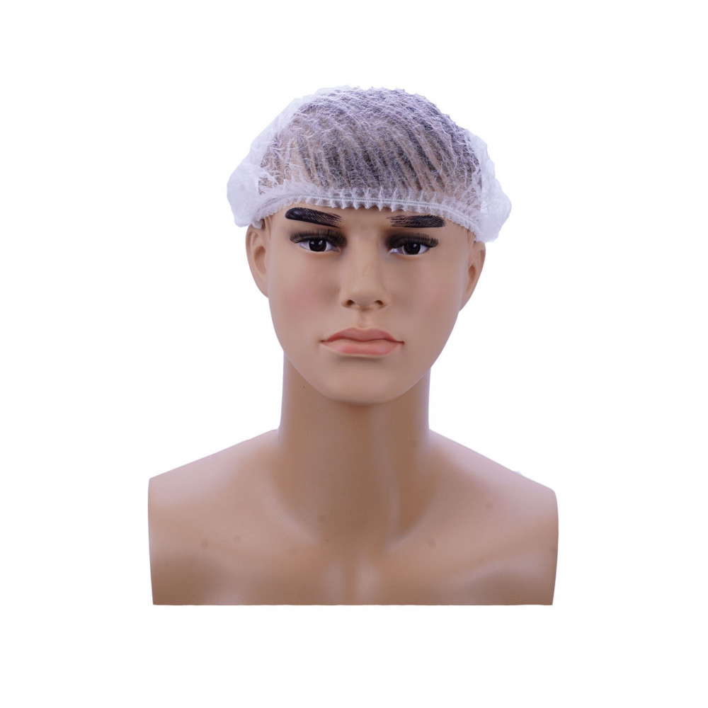 HAIR NET (BOUFFANT) WHITE COLOR 100 PIECES (10 PACKETS PER CARTON)