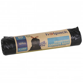 DRAWSTRING GARBAGE BAG 60 GALLON X-LARGE 90 X 110 CM 10 PIECES (12 ROLLS PER CARTON)