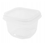 DELI CONTAINER WITH LID FLAT SQUARE 16OZ - PET| 500 PIECES