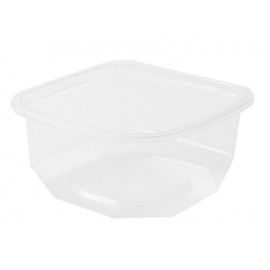 DELI CONTAINER WITH LID FLAT SQUARE 12OZ - PET| 500 PIECES