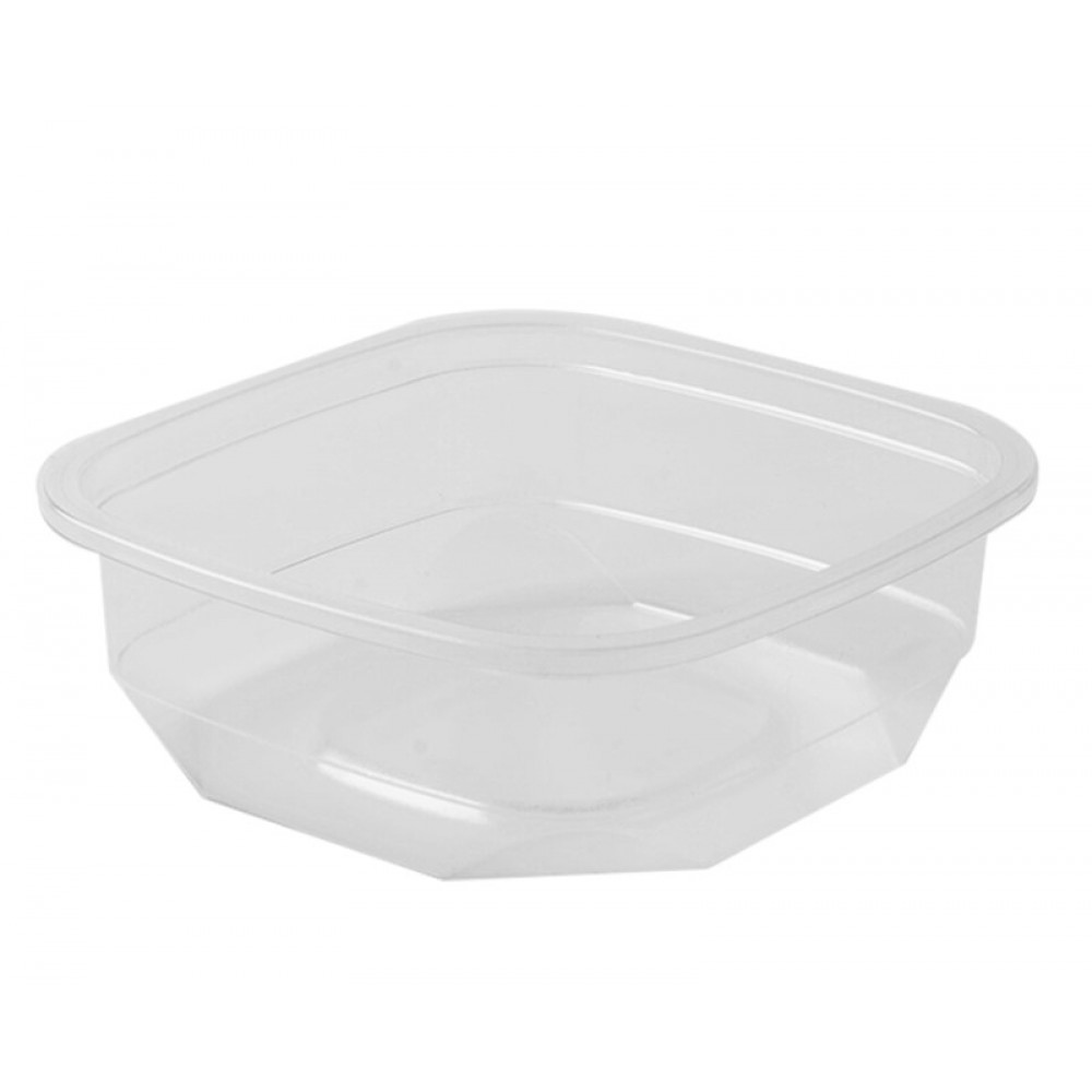 DELI CONTAINER WITH LID FLAT SQUARE 8OZ - PET| 500 PIECES