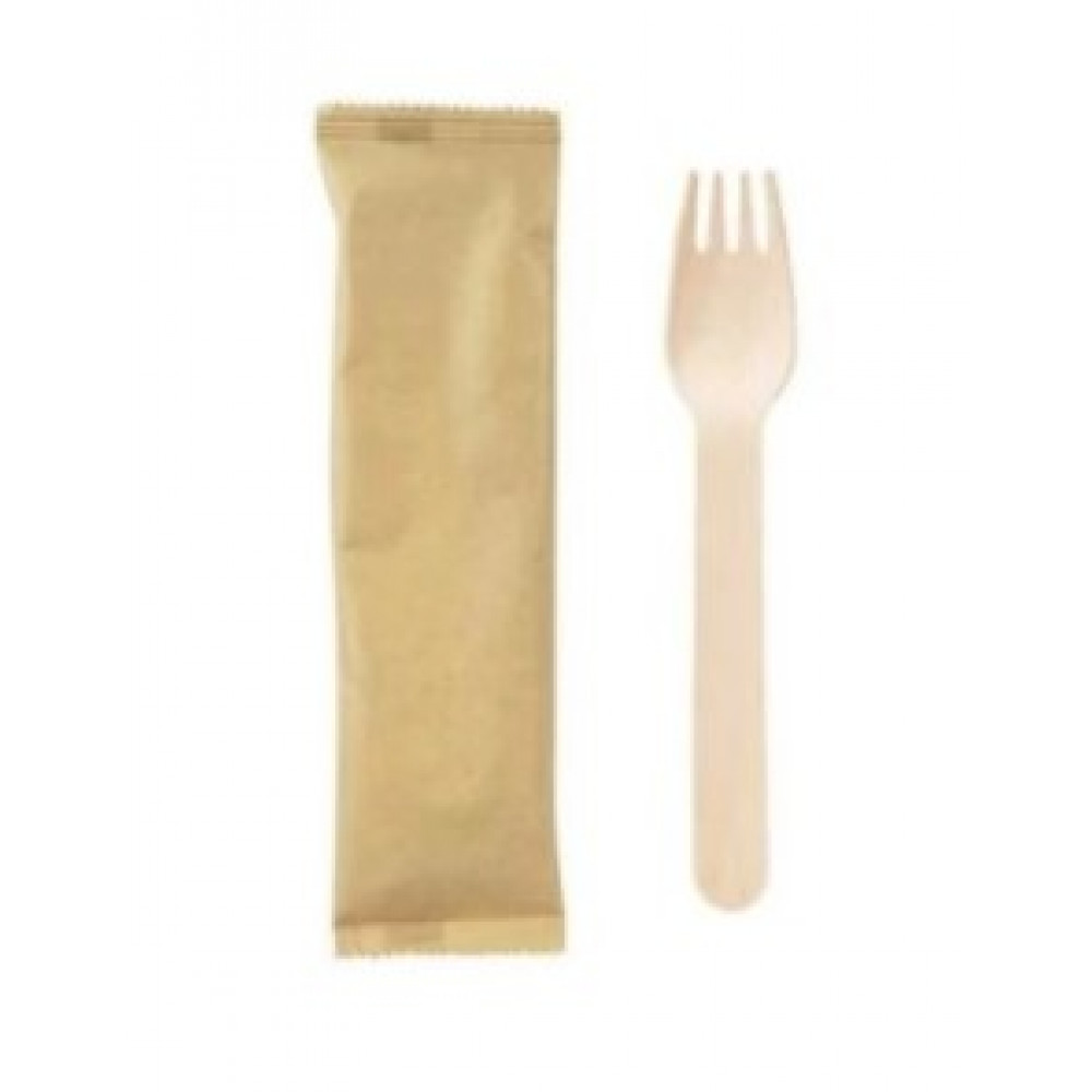 WOODEN FORK INDIVIDUALLY WRAPPED | 500 PIECES