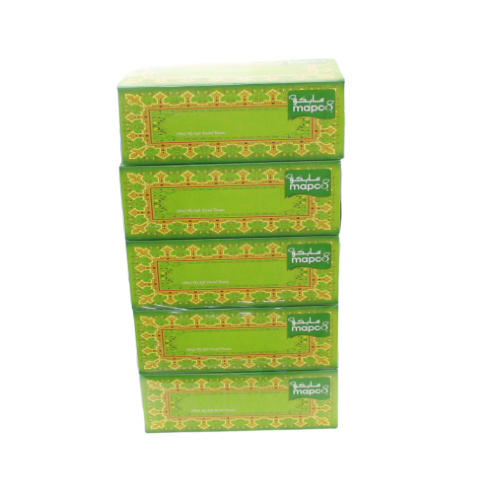 Mapco-Facial Tissue 200 Pulls 2 ply, 5 box ( 6 Packs Per Carton )