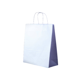 PAPER BAG WHITE TWISTED HANDLE 26X10X36 CM (250 PIECES PER CARTON)