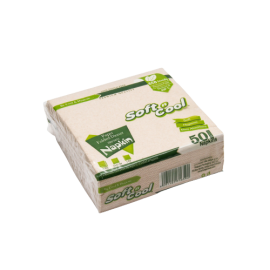 SOFT N COOL PAPER FOLDED BROWN NAPKIN 33 X 33 CM (2000 PIECES PER CARTON)