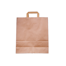 PAPER BAG BROWN FLAT HANDLE 26X10X36CM (250 PIECES PER CARTON)