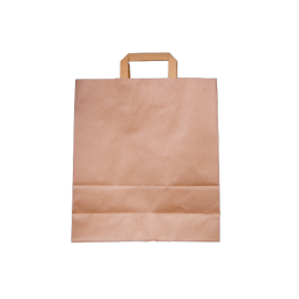 PAPER BAG BROWN FLAT HANDLE 29X15X29CM (250 PIECES PER CARTON)