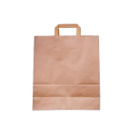 PAPER BAG BROWN FLAT HANDLE 34X18X34CM (250 PIECES PER CARTON)