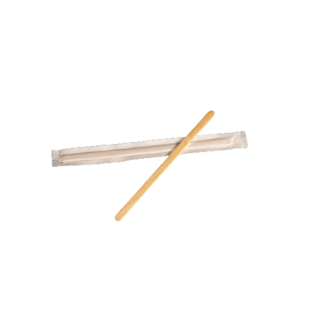DISPOSABLE WOODEN WRAPPED COFFEE STIRRER 19 CM (5000 PIECES PER CARTON)