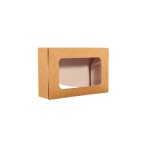 KRAFT RECTANGLE SALAD BOX 17 X 11 CM WITH WINDOW (250 PIECES PER CARTON)