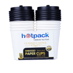 WHITE EMBOSSED PAPER CUPS +LID 8 OZ 10 Pieces ( 20 Packs Per Carton )