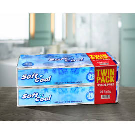 SOFT N COOL TOILET ROLL TWIN PACK 400 SHEETS x 2ply (20ROLLS X 5PKT)