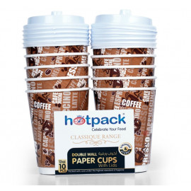 DOUBLE WALL CUP 12 OZ+LID-10PC ( 20 Pack Per Carton )